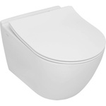 SEREL Kонзолна тоалетна чиния SMART (SM 36) 495х355 мм без ръб (RIM Free/Rimless) с бавнопадащ капак (SLIM Soft Close) (SM36+Soft-Close)