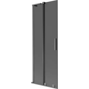 Mexen Velar L параван за вана с 2 крила, плъзгащ се 75 x 150 cm, графит, gun metal - 896-075-003-41-95 (896-075-003-41-95)