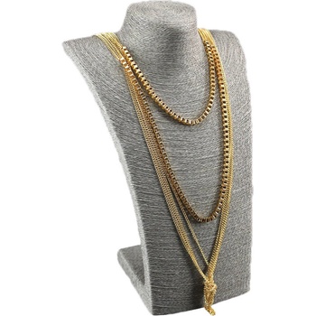 Elementrix Dekolt na šperky provázkový 36cm šedý