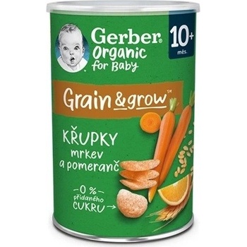 GERBER Organic chrumky s mrkvou a pomarančom 35 g