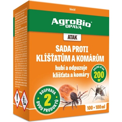 AgroBio Atak Sada proti klíšťatům a komárům 100 ml + 100 ml