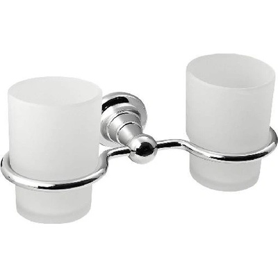 Sapho Diamond držiak pre 2 poháre, chróm/mliečne sklo 1317-05