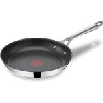 Tefal Jamie Oliver Cook's Direct On frying pan 24 cm, induction pan, non-stick coating, thermal signal at ideal frying temperature, oven safe, stainless steel pan, riveted handle, E3040444 (E30404)