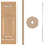 Muuki Силиконова сламка с четка за почистване и капак Milk Coffee - Muuki (Muuki29)