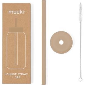Muuki Силиконова сламка с четка за почистване и капак Milk Coffee - Muuki (Muuki29)