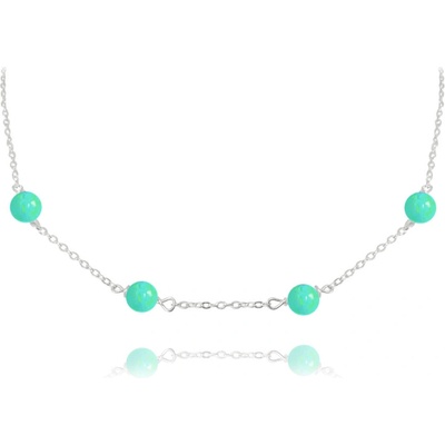 Minet Stříbrný se zelenými opálky JMAS0155GN45