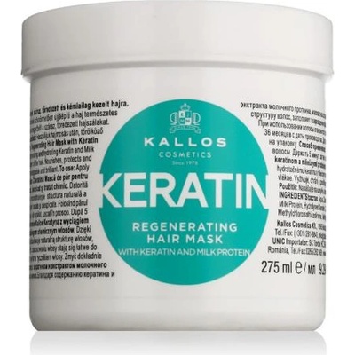 Kallos Keratin регенерираща маска с кератин и млечни протеини 275 ml за жени