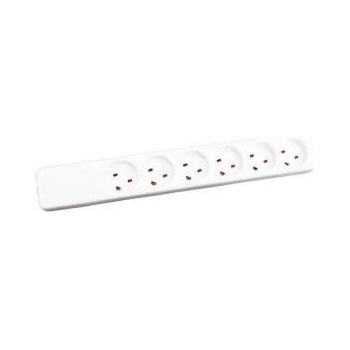 GARBOT Plast Power Strip 6-way EDB Outlet. White