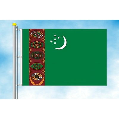 LIBEA, s.r.o. Vlajka Turkmenistánu Rozměr: 30×45 cm, Uchycení: Karabiny na stožár