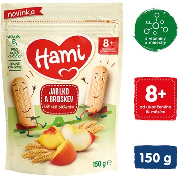 Hami Jablko a broskev dětské sušenky 150 g