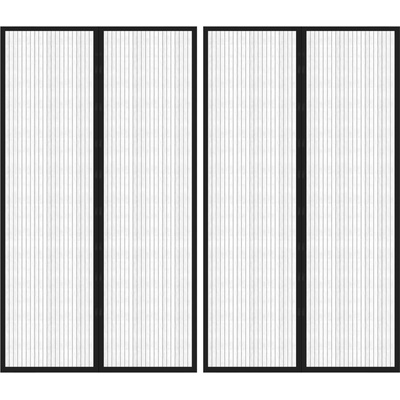 vidaXL Магнитни завеси против насекоми за врата 2 бр черни 200x80 см (314685)