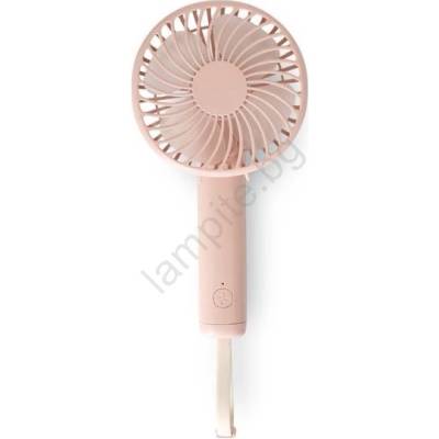 EUROLAMP Акумулаторен джобен вентилатор 5W/5V 1200 mAh розов (EU0689)