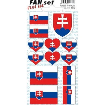 Arch Tetovací obtisky na obličej i tělo Slovensko republika vlajka 8 x 15 cm 1 kus