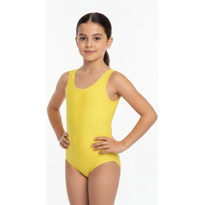 Цял детски свеж бански в жълт цвят