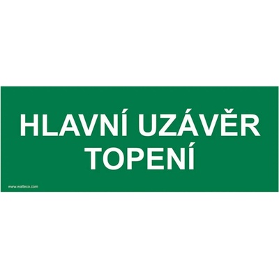 Walteco Hlavní uzávěr topení, 210x80mm, samolepka Množství: 1 ks , 20079