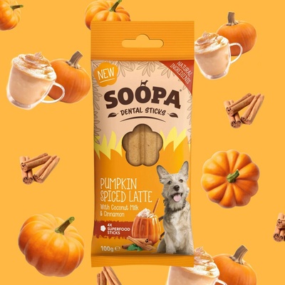 Soopa Dentálne tyčinky Pumpkin Spiced Latte 100 g