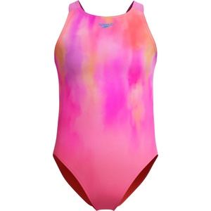 Speedo Детски бански костюм Speedo Kid's Print Pulseback One Piece Swimsuit - Pink Lemonade/Neon Violet - размер 152 (EU) (750-2742-0115)