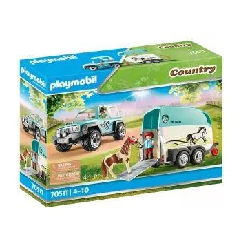 PLAYMOBIL Комплект за игра Playmobil, Кола с ремарке за пони, 2970511