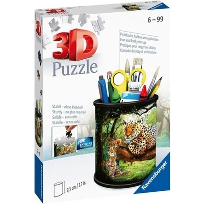 Ravensburger 3D Puzzle 11263 - Utensilo Raubkatzen - 54 Teile - Stiftehalter für Tier-Fans ab 6 Jahren, Schreibtisch-Organizer für Kinder