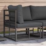 vidaXL Мебели за открито Метал Черно и антрацит 71, 5 x 71, 5 x 71 см (42008022)