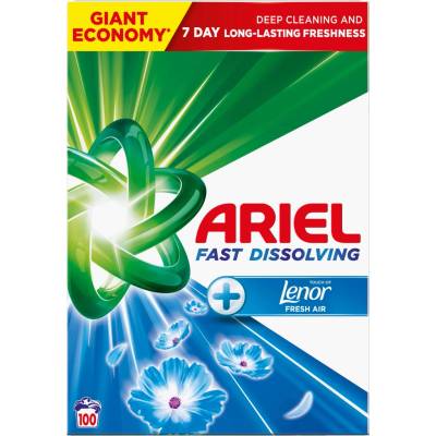 Ariel Fast Dissolving + Lenor prací prášek Fresh Air 5,5 kg