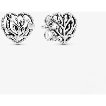 DELIS Сребърни обеци от проба 925, jw492, модел "сърце", с родиево покритие (jw492)