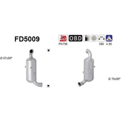 Filtr sazových částic, výfukový systém AS FD5009