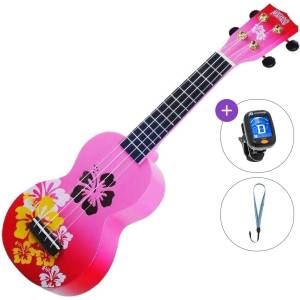 Mahalo Hibiscus Basic SET Hibiscus Red Burst Сопрано укулеле (MD1HB-RDB-BASIC-SET)