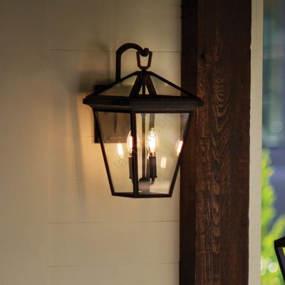Elstead Lighting Quintiesse QN-ALFORD-PLACE2-M-MB - Външна стенна лампа ALFORD M 2xE14/40W/230V IP44 (ED1006)