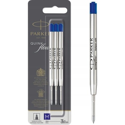 Parker Náplň QuinkFlow do kuličkové tužky M modrá 3 ks 1502/0219152