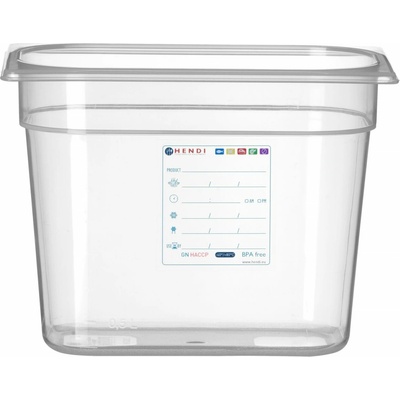 HENDI Kontajner GN 1/4 HACCP, HENDI, GN 1/4, 5,5L, Priehľadná, 265x162x(H)200mm