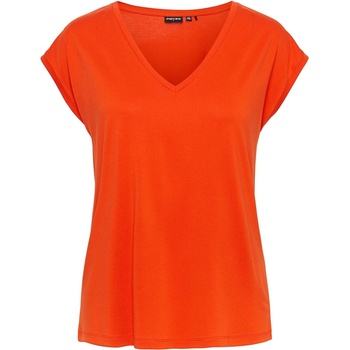 Image 1 of Pieces Тениска Pieces Women's Regular Fit Knitted T-Shirt - Tangerine Tango