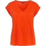 Pieces Тениска Pieces Women's Regular Fit Knitted T-Shirt - Tangerine Tango
