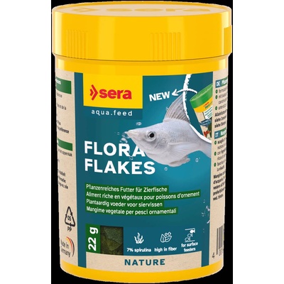 Sera Flora Nature - Основна храна за растителноядни риби със спирулина без оцветители и консерванти, 100 мл