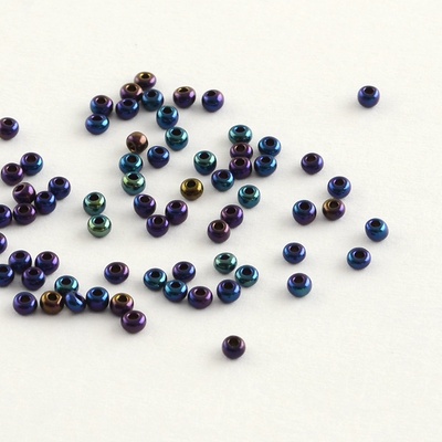 Skleněný rokajl - metalicky duhový - třída A - 2 x 1,5 mm - 1 g – Zboží Dáma