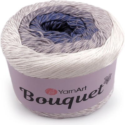 Stoklasa Bavlněná pletací příze Bouquet 250 g Balení: 1 ks, Varianta: 1 (701) šedo-bílá modrá 1 (701) šedo-bílá modrá