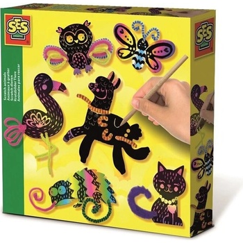 Ses Creative Vyškrabávacie obrázky Zvieratká 6 ks