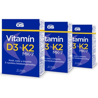 GS Vitamín D3 + Vitamín K2 3 x 30 tabliet
