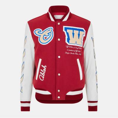OFF WHITE Яке OFF WHITE Men's Athletic Heritage Contemporary Varsity Jacket - Red/White