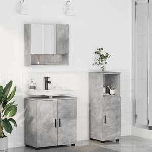 vidaXL Комплект мебели за баня 3 бр. Циментено сиво 61 x 35 x 64 см (3392946)