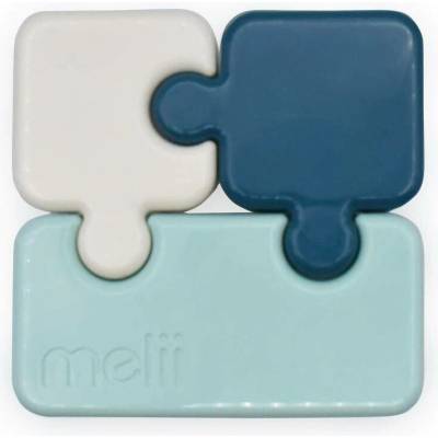 Melii Svačinový box Puzzle 850 ml - Luxe mátový/modrý