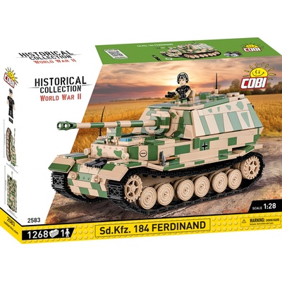 COBI 2583 World War II Nemecký ťažký stíhač tankov Panzerjäger Tiger (P) Sd.Kfz.184 Ferdinand 1:28