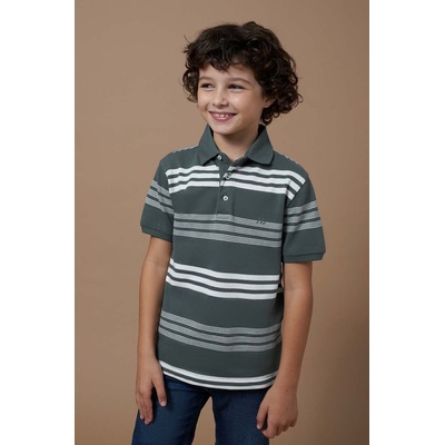 MAYORAL Детска тениска с яка Mayoral в зелено с десен (6110.7C.Junior.PPYH)