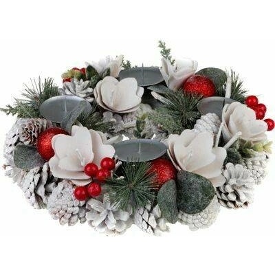 MagicHome Vánoce, přírodní, bílý, adventní, 30 cm