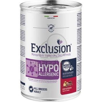 Exclusion Monoprotein Vet Diet Hypoallergenic All Breeds консерва за кучета - козе месо, картофи 400 г