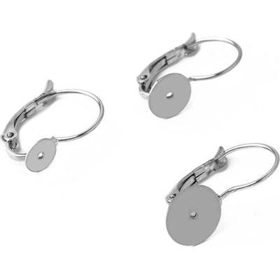 Mechanická náušnice s ploškou výběr ze 3 velikostí chirurgická ocel - Velikost plošky 6mm MO 045 – Zboží Dáma