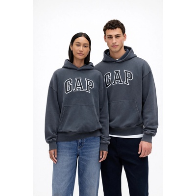 GAP Oversize mikina s logom Heavyweight tmavomodrá
