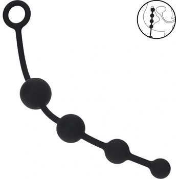 Levelz Curved Silicone Anal Beads Black