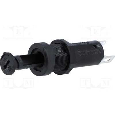 SCHURTER 0031.3901 Zásuvka; 5x20mm; 10A; 250VAC; FBS1; lékařská; na panel; černá; IP40