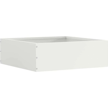 vidaXL Ограда за трева Бяло 40 x 40 x 13 cm Стомана (874704)